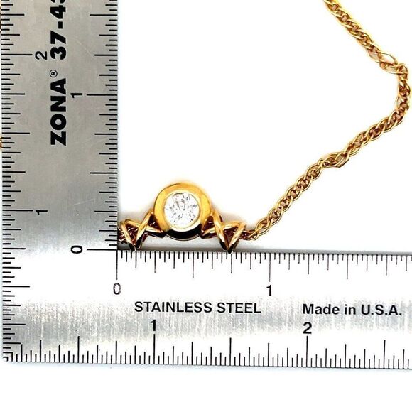 14k Cz Pendant on 10k Gold Chain - Picture 7 of 11